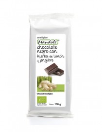 Chocolate negro con Hierba de limón y Jengibre (65% cacao) tableta