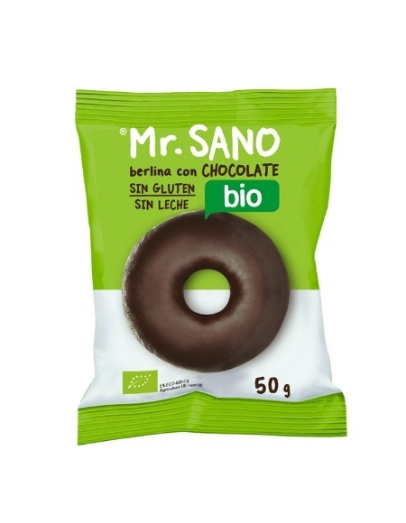Mr. SANO® BIO. Berlina de chocolate Tipo Donut Sin gluten/Sin Leche